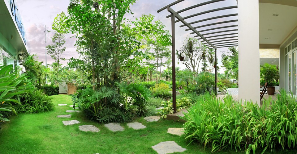Thi công sân vườn nhà anh Phú Long Biên
